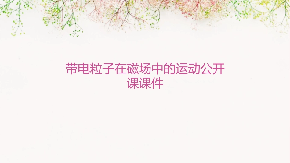 带电粒子在磁场中的运动公开课课件_第1页