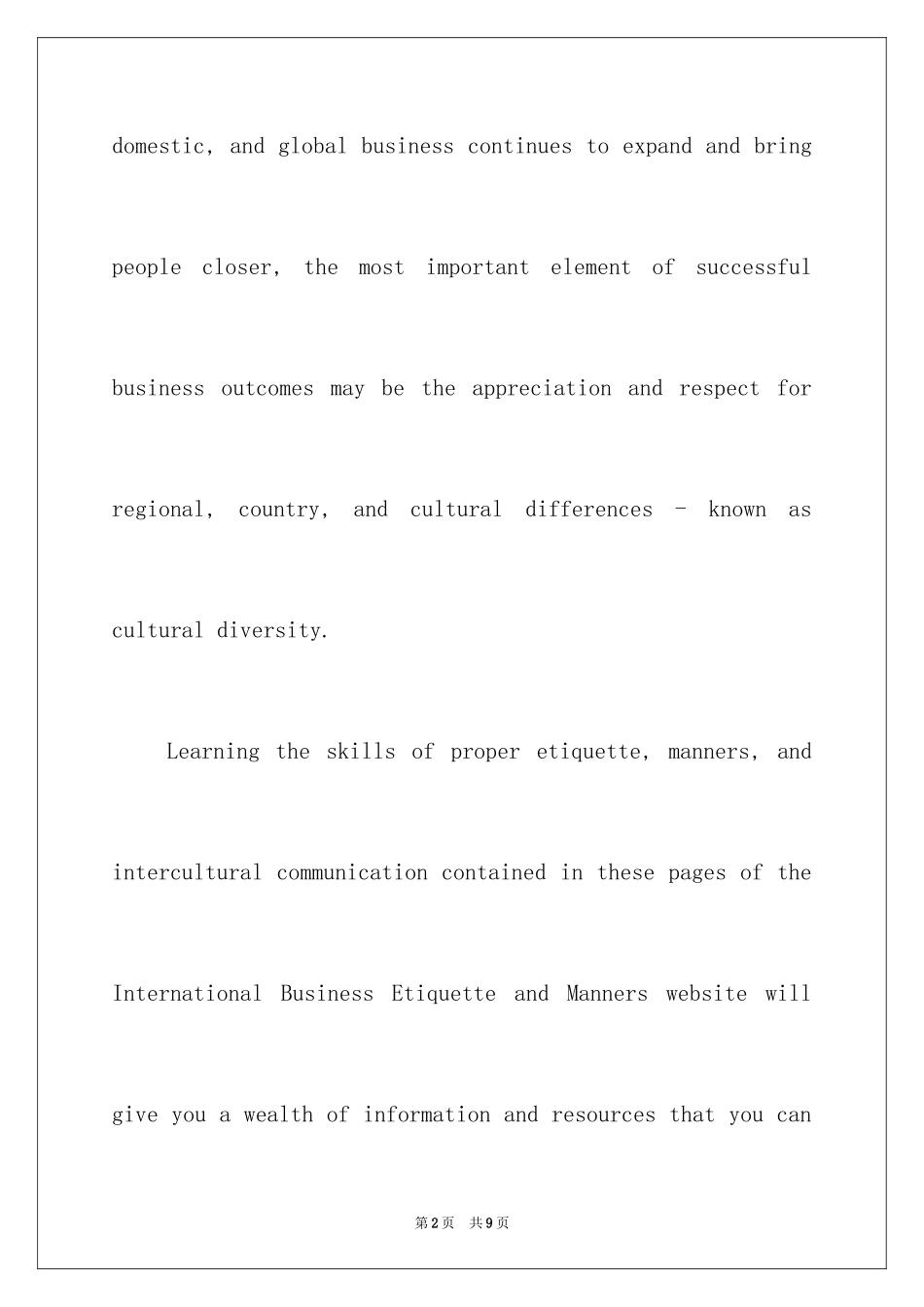 2024商务礼仪英语演讲稿_第2页