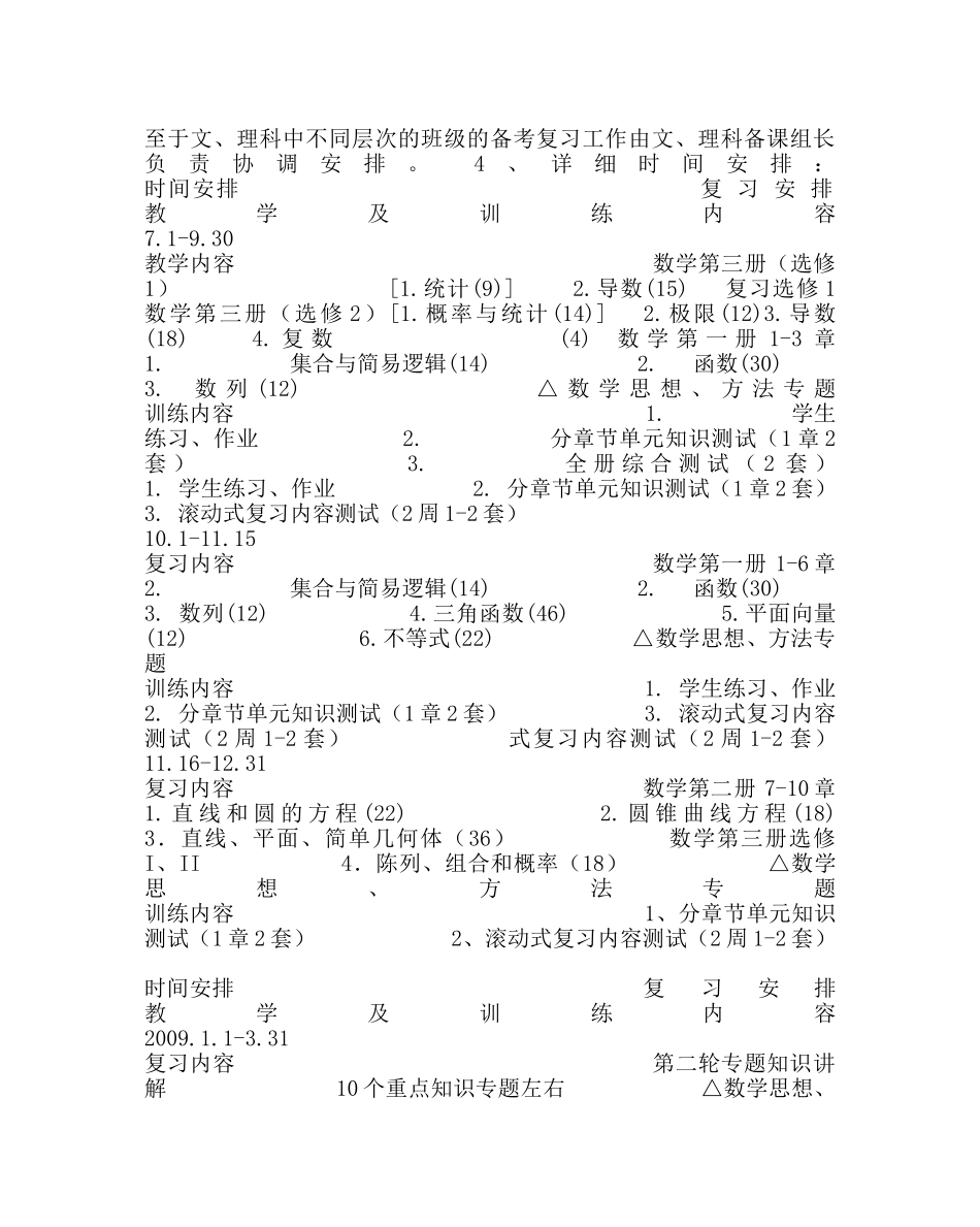 教导处范文高三数学复习计划（意见征求稿） _第2页