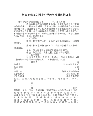 教导处范文附小小学教学质量监控方案 