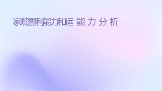 陆家嘴盈利能力和营运能力分析课件