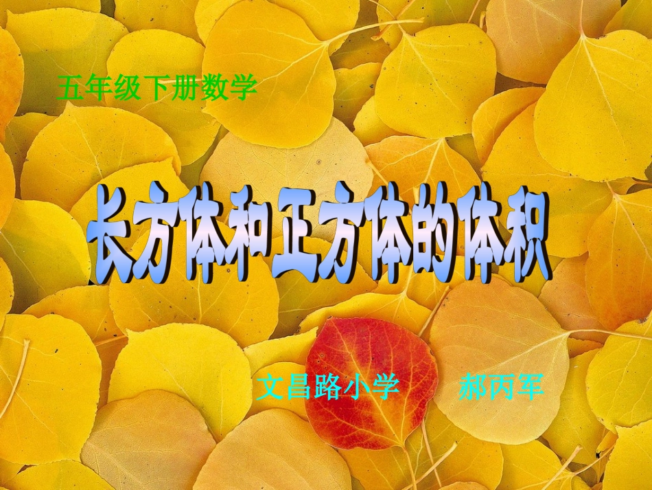 长方全与正方体的体积课件_第1页