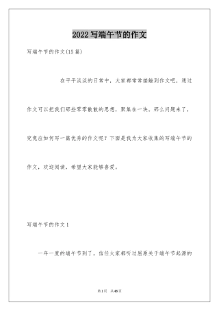 2024写端午节的作文_1