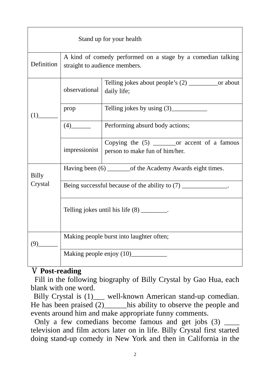 模块六Unit1Laughterisgoodforyou(1)_第2页