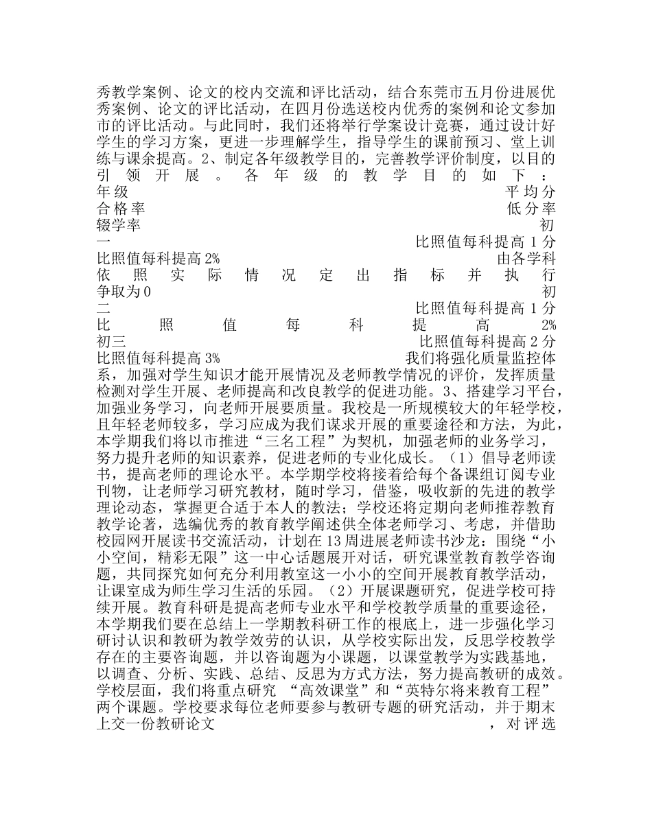 教导处范文第二学期教学工作计划 _第2页