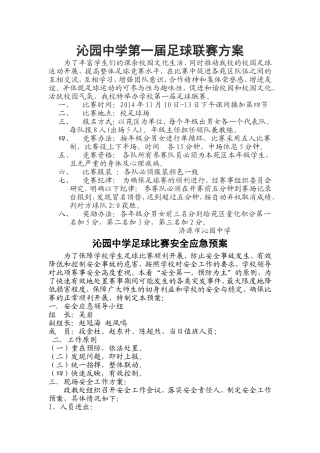足球比赛方案