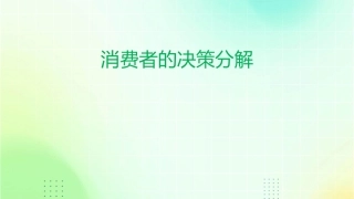 消费者的决策分解课件