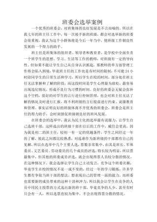 班委选举案例