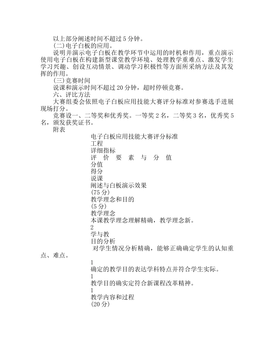 教导处范文电子白板应用技能大赛方案 _第2页