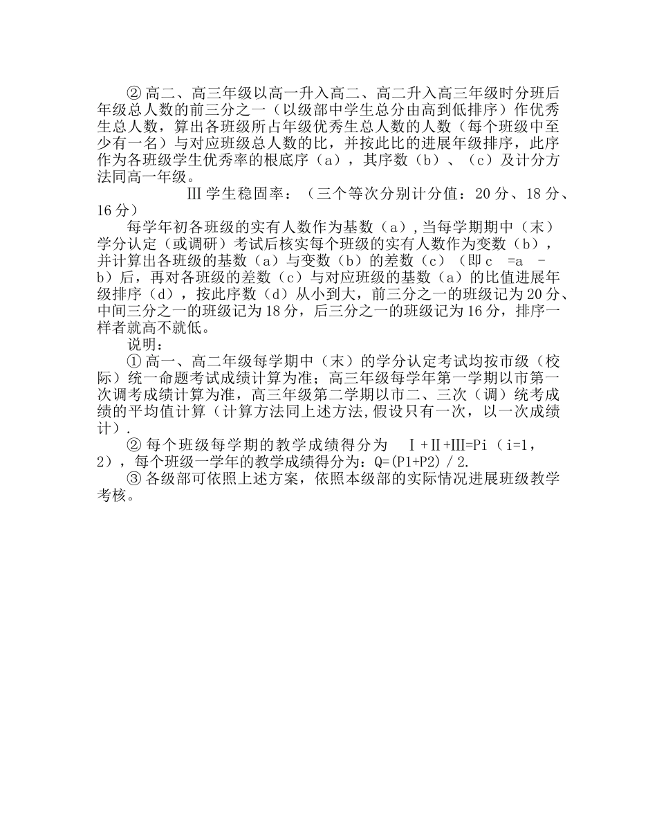 教导处范文班级教学管理考核方案 _第2页