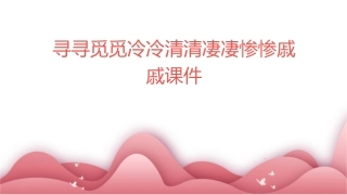寻寻觅觅冷冷清清凄凄惨惨戚戚课件