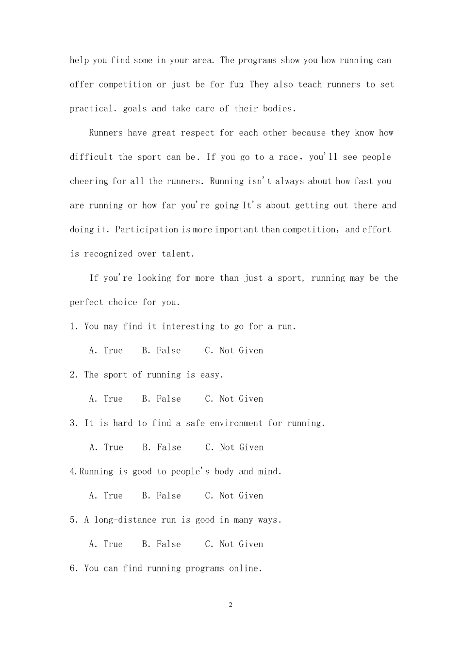 英语二试卷以及答案_第2页