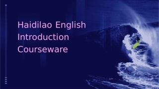 海底捞英文介绍课件