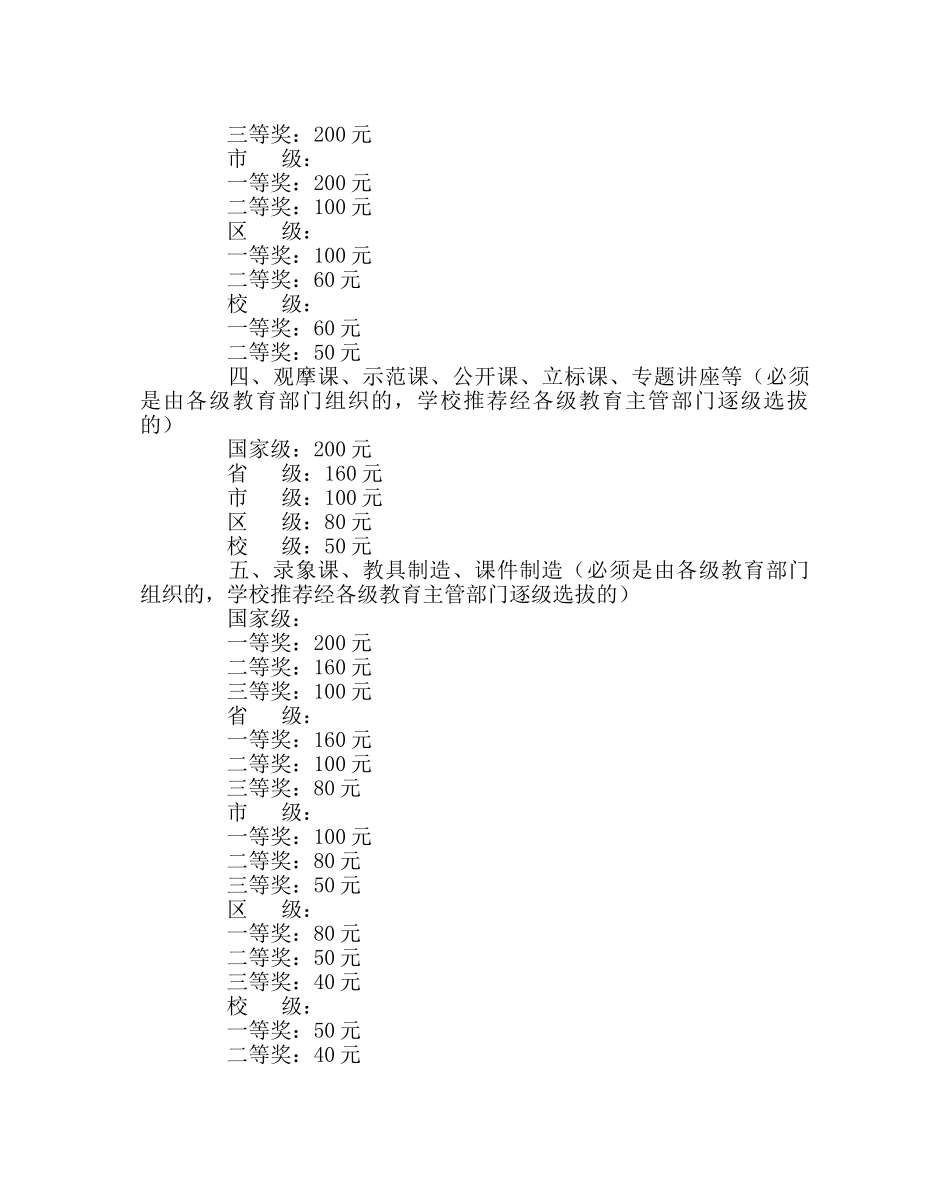 教导处范文教育教学奖励方案 _第2页