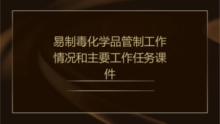 易制毒化学品管制工作情况和主要工作任务课件
