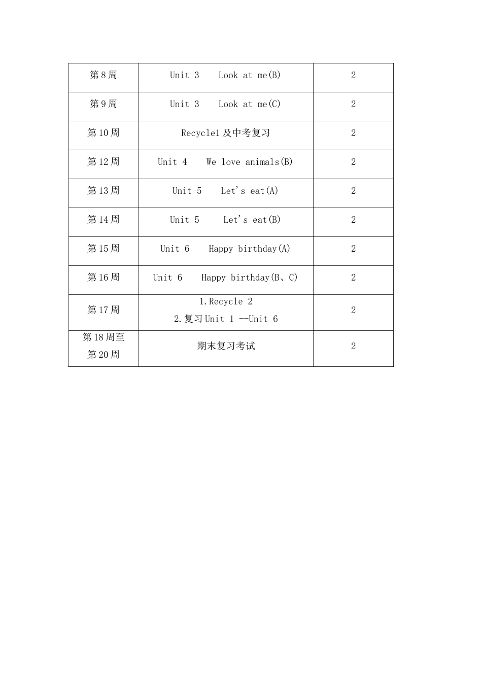 三年级英语上册教学计划-黄利霞_第3页