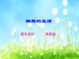 《细胞的生活》课件