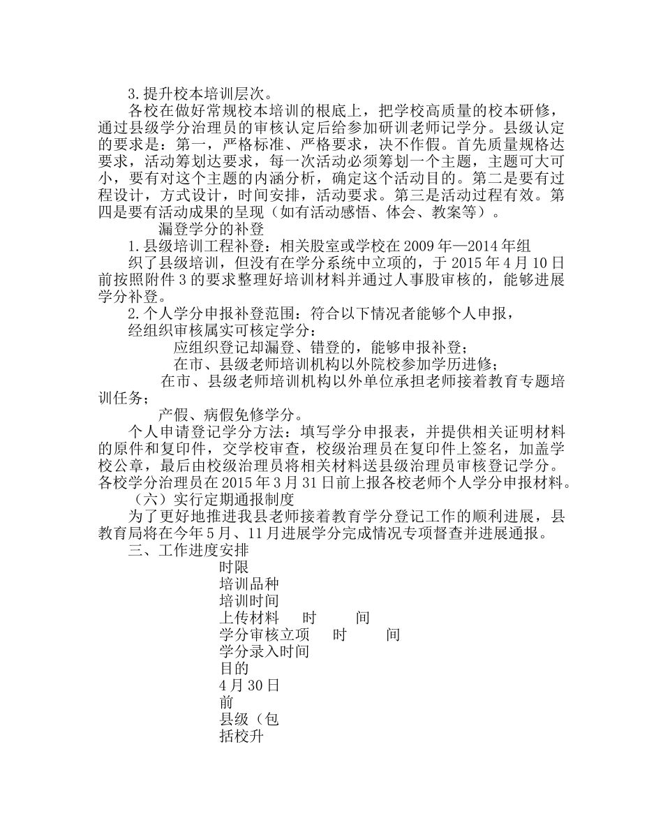 教导处范文教师继续教育学习学分登记实施方案 _第3页