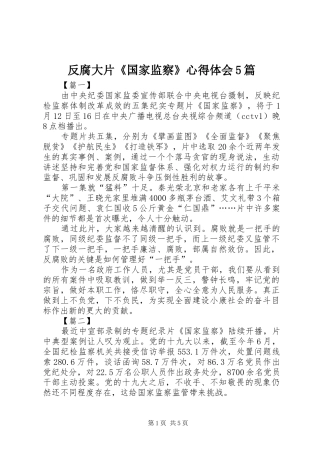 反腐大片《国家监察》心得体会5篇