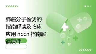 肺癌分子检测的指南解读及临床应用NCCN指南解读课件