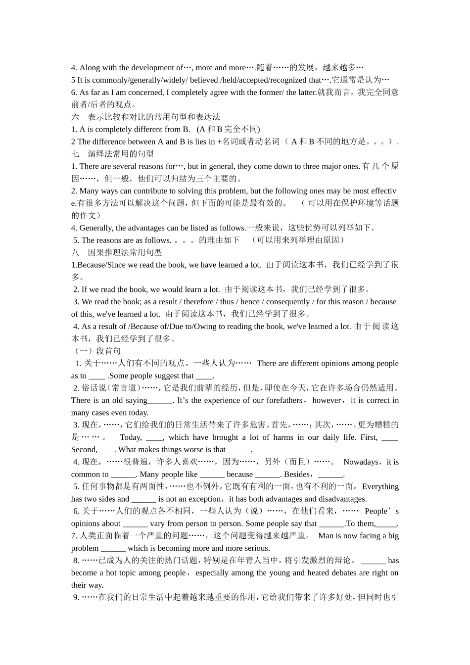 2014年高考英语作文万能句子及模板_第2页