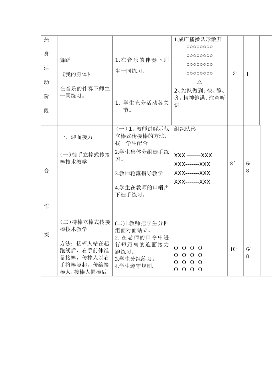 迎面接力跑教学设计(2)_第2页