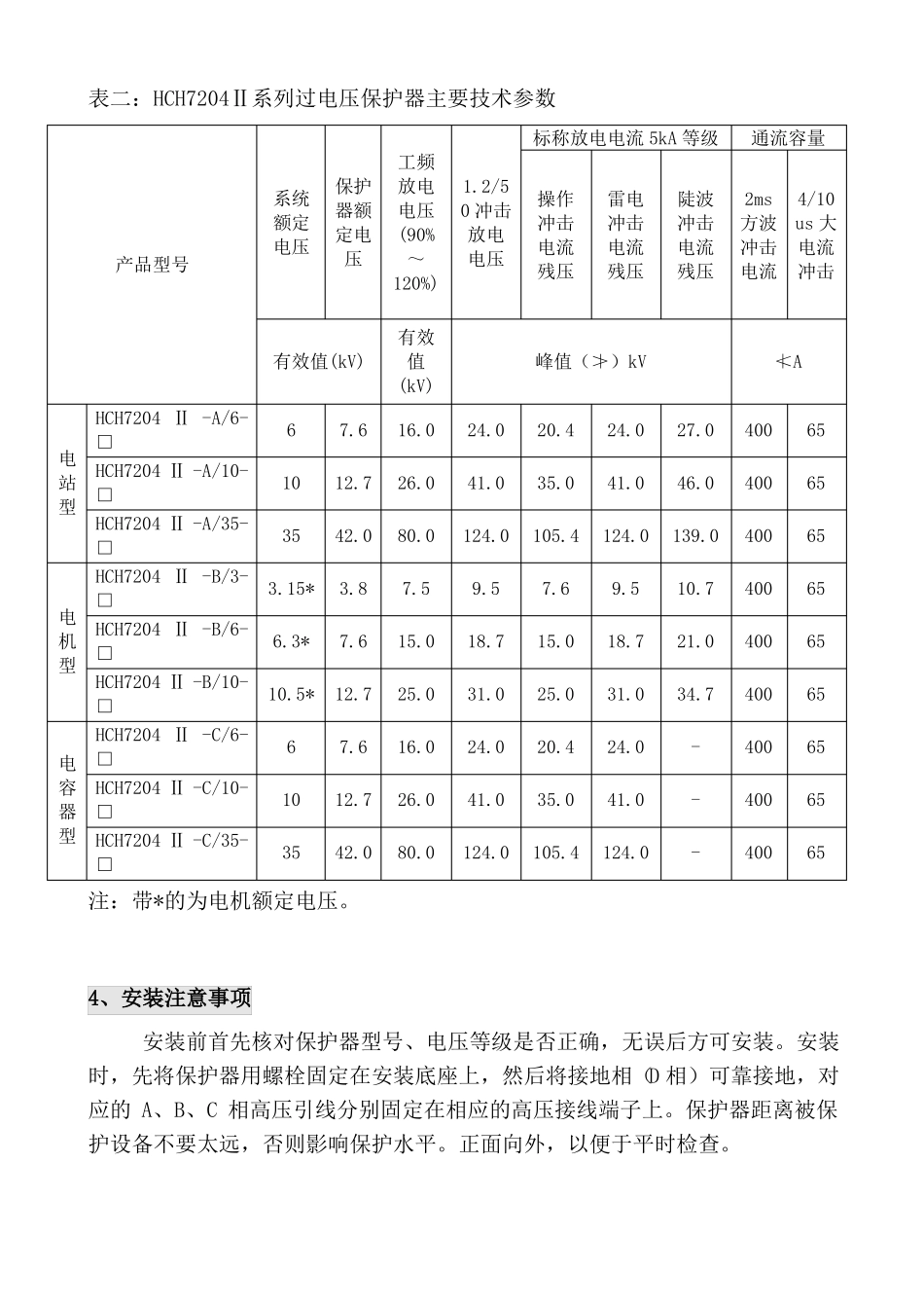 HCH7204X系列组合式过电压保护器产品说明书_第3页