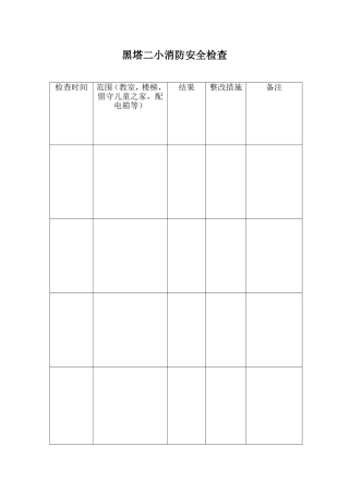 黑塔二小消防安全检查