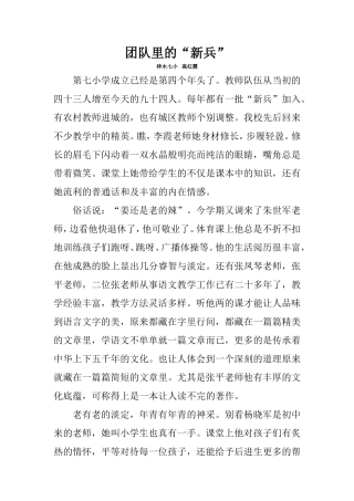 团队里的新兵