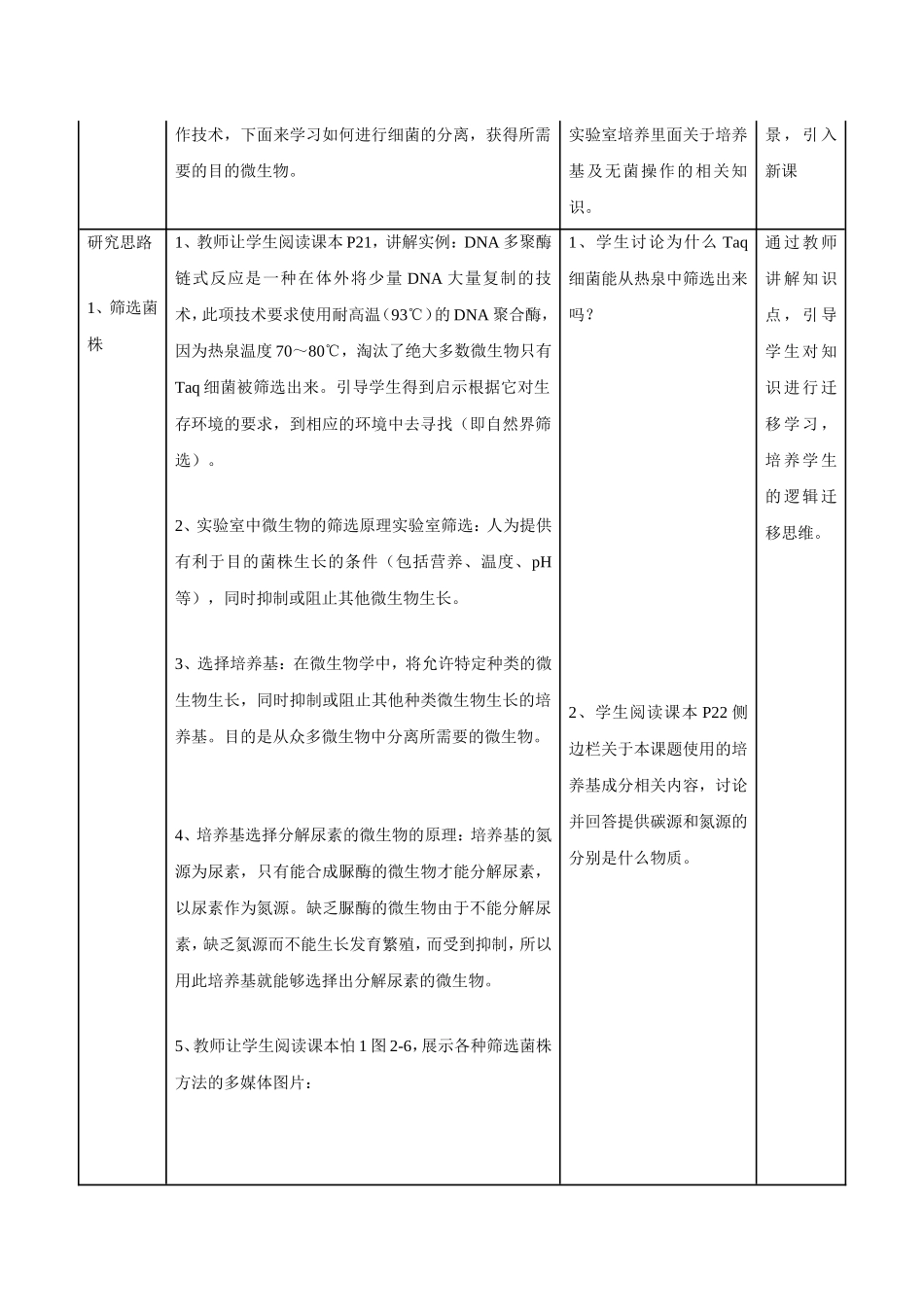 土壤中分解尿素的细菌的分离与计数教学设计_第2页