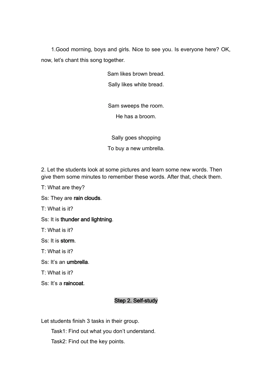 湘鲁版六上Unit8Canyouseethelightning教案_第2页