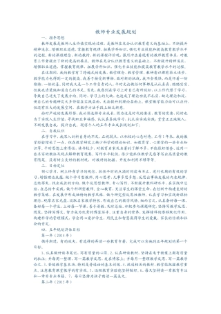 教师专业发展规划