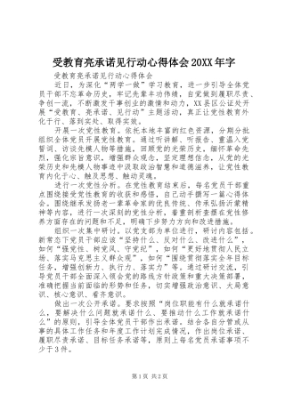 受教育亮承诺见行动心得体会20XX年字 (2)