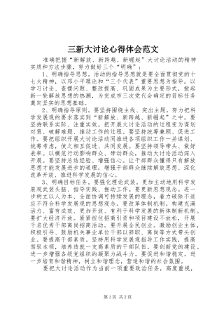 三新大讨论心得体会范文