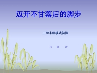 迈开不甘落后的脚步zhl