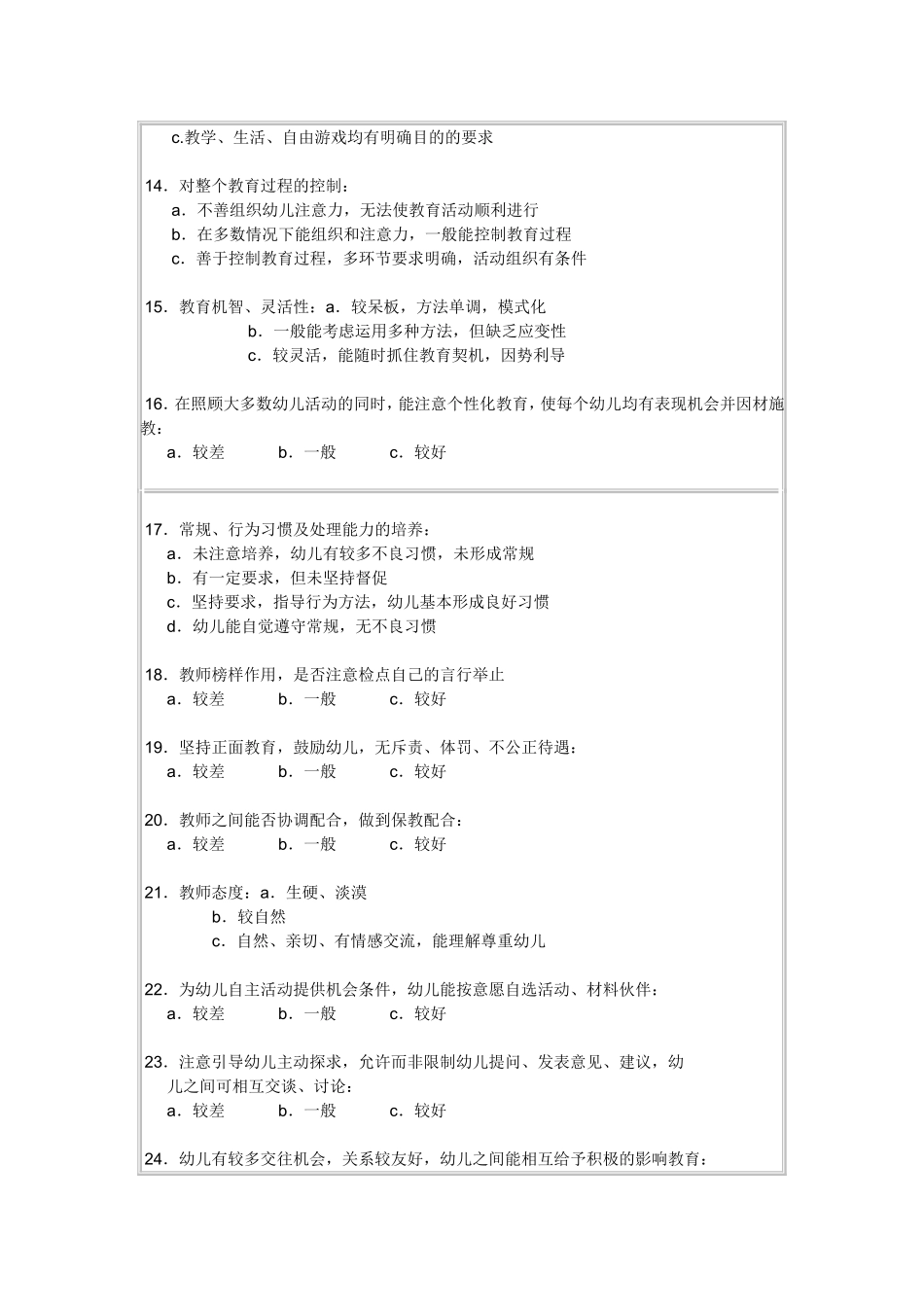 教师组织幼儿一日活动评价分析表_第3页