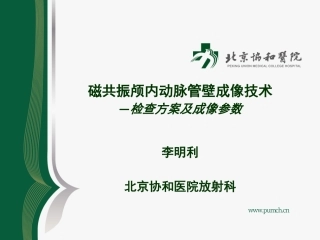 高分辨MR颅内动脉管壁成像技术——检查方案及成像参数