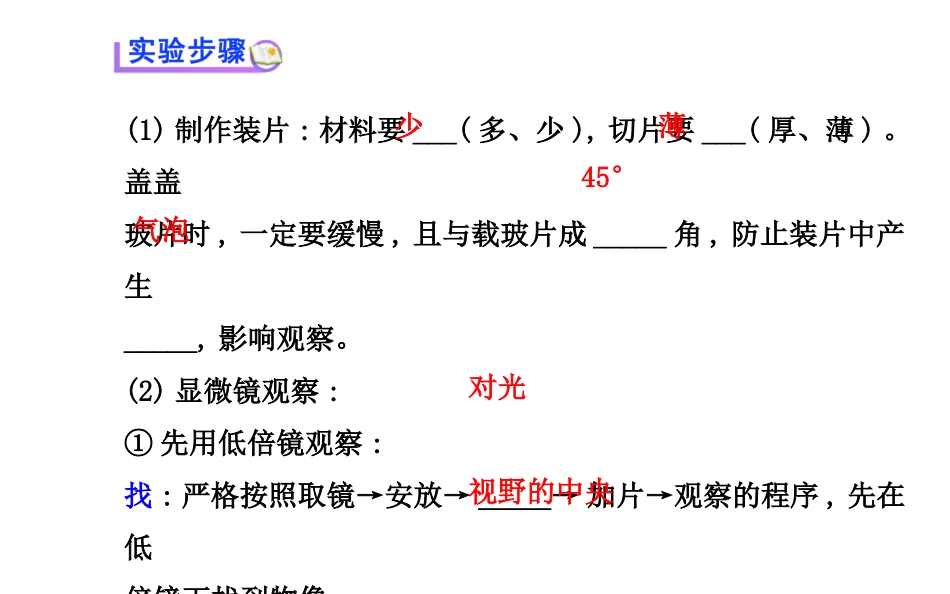 高中生物 第1章 实验使用高倍显微镜观察几种细胞课件 新人教版必修1_第2页