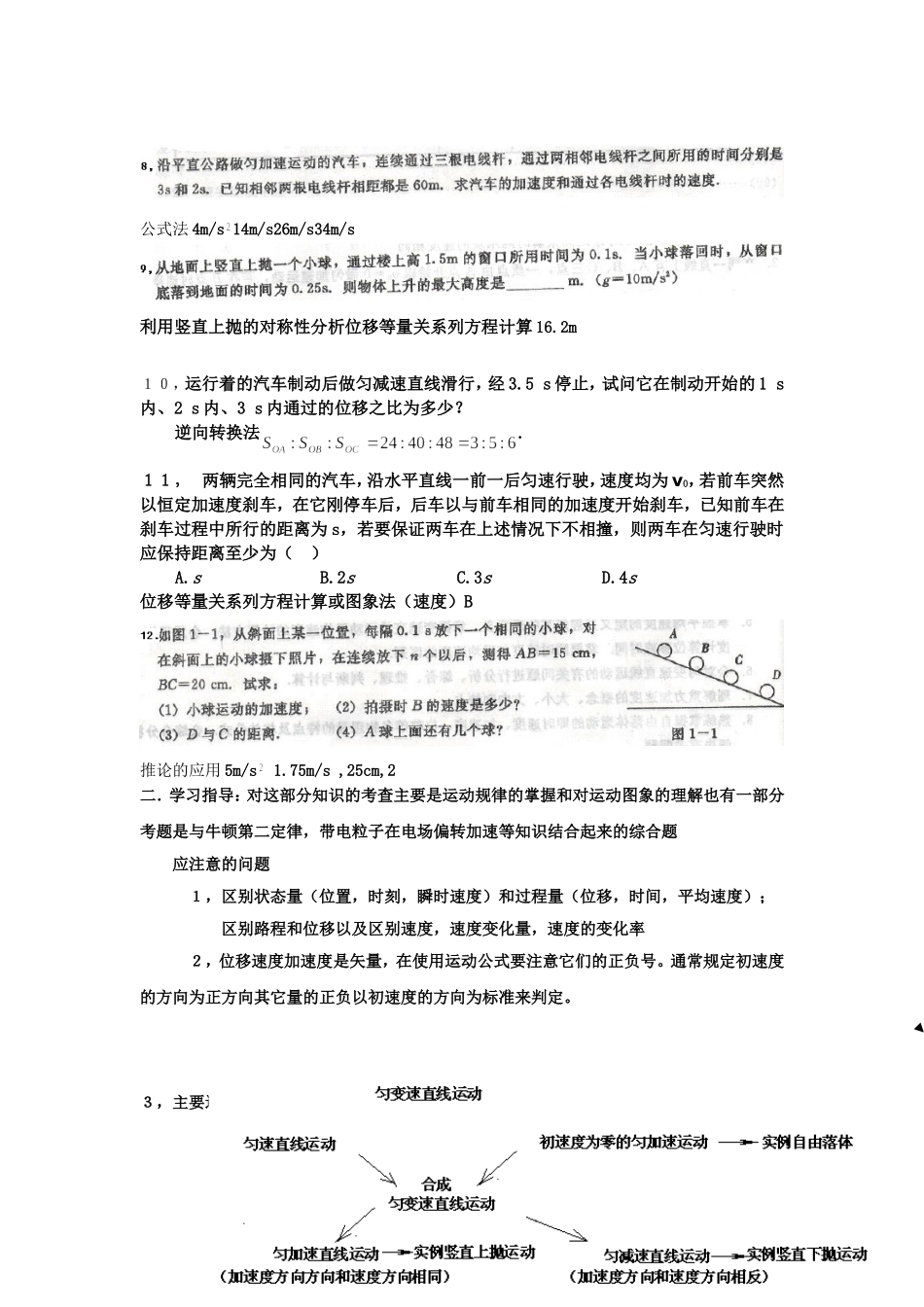 高中物理直线运动知识要点1_第2页