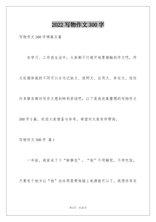 2024写物作文300字_145