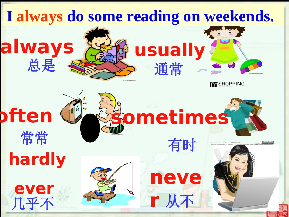 2013秋人教版英语八年级上Unit2sectionA课件_第3页