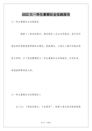 2024大一学生暑期社会实践报告_2