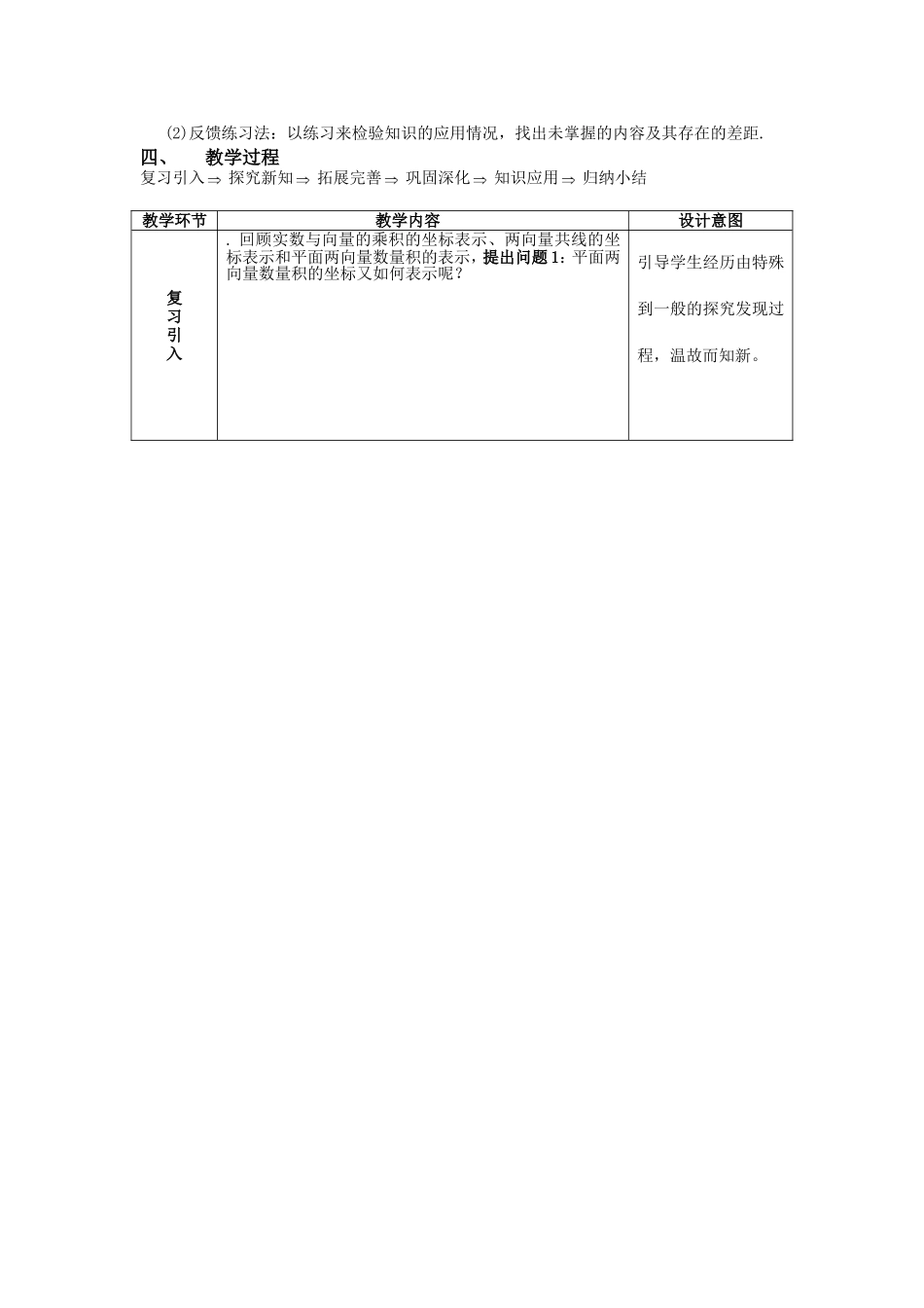 平面向量数量积的坐标表示说课稿_第2页