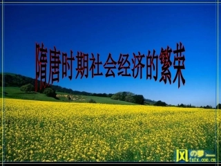 隋唐时期社会经济的繁荣