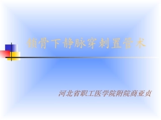 锁骨下静脉穿刺置管术