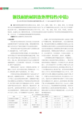 钢铁耐磨材料热处理特性(中)