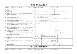施工现场三级动火审批表