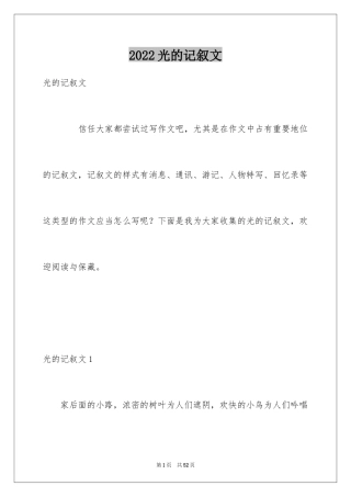 2024光的记叙文
