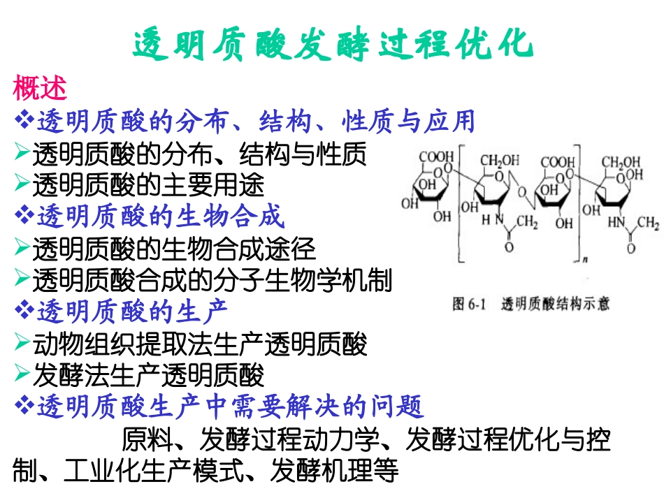 透明质酸发酵过程优化_第1页