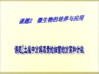 选修一2.2土壤中分解尿素的细菌的分离和计数